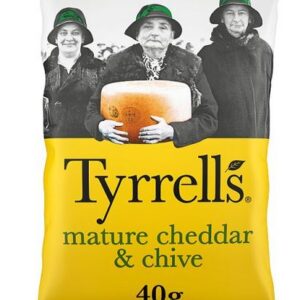 Tyrrells Mature Cheddar & Chive Crisps - 24x40g
