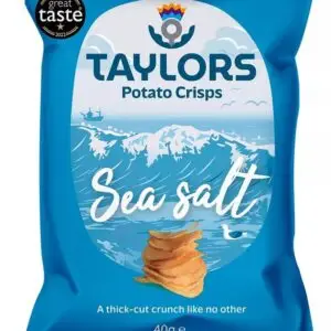 Taylors Sea Salt Flavoured Crisps – Thick-Cut & Extra Crunchy 40g (Pack of 24)