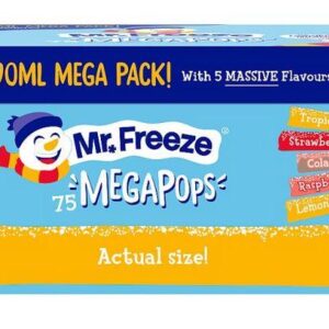 Mr Freeze Mega Ice Pops 75 x 90ml (5 Assorted Flavours)