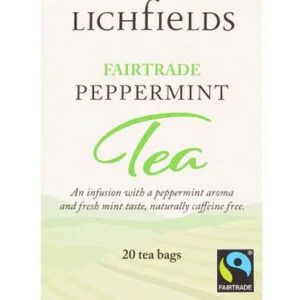 Lichfields Fairtrade Peppermint Envelope Tea Bags - 20s - Pack of 6