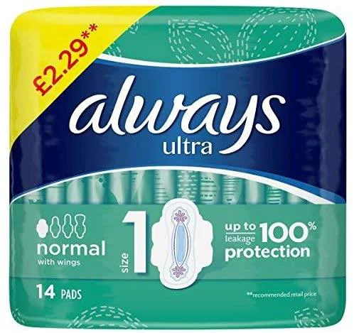 Always Ultra Pads Normal with Wings 2 x 14 Pads