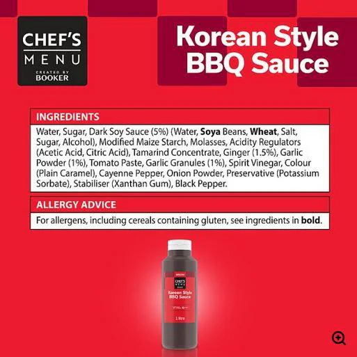 Chef's Menu Korean Style BBQ Sauce 1 litre - Image 2