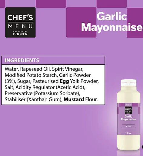Chef's Menu Garlic Mayonnaise 1 Litre - Image 2