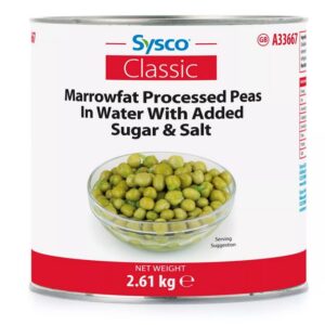 Sysco Classic Marrowfat Processed Peas in Water with Added Sugar & Salt 2.61kg