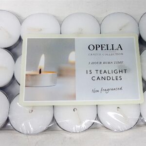 Opella 15 Tealight Candles Non Frangranced