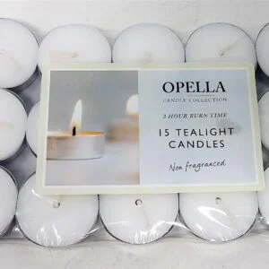 Opella 15 Tealight Candles Non Frangranced