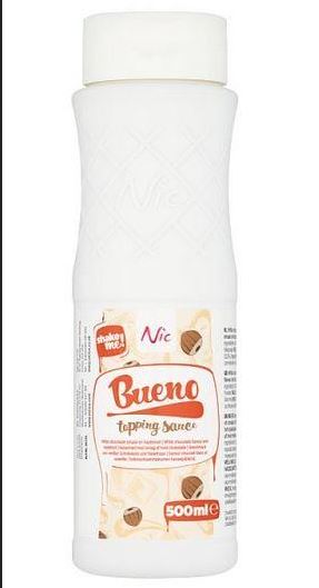 Nic Bueno Topping Sauce White Chocolate Flavour and Hazelnut 500ml