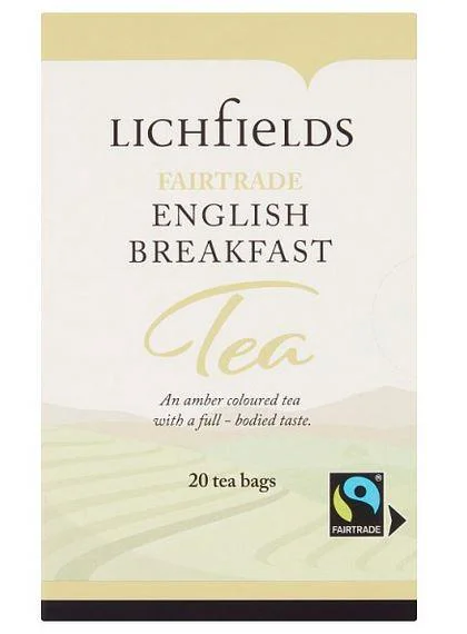 Lichfields Fairtrade English Breakfast Envelope Tea Bags 20's - Pack of 2