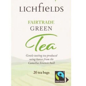 Lichfields Fairtrade Green Tea Envelope Tea Bags - 2 x 20s