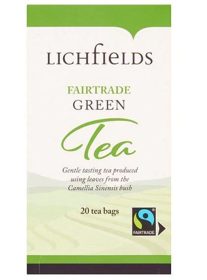 Lichfields Fairtrade Green Tea Envelope Tea Bags - 2 x 20s