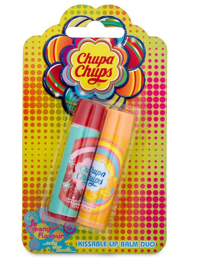Chupa Chups Lip Balm Duo (Juicy Watermelon & Peach Passion) - 2 Packs