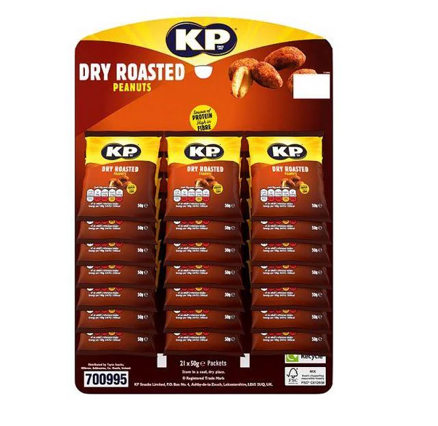 KP Dry Roasted Peanuts 50g (Pubcard)
