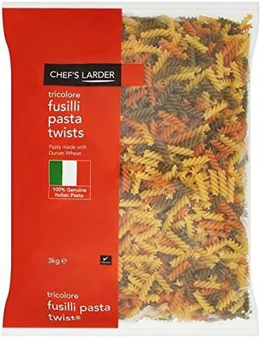 Chef's Larder Tricolore Fusilli Pasta Twists 3kg