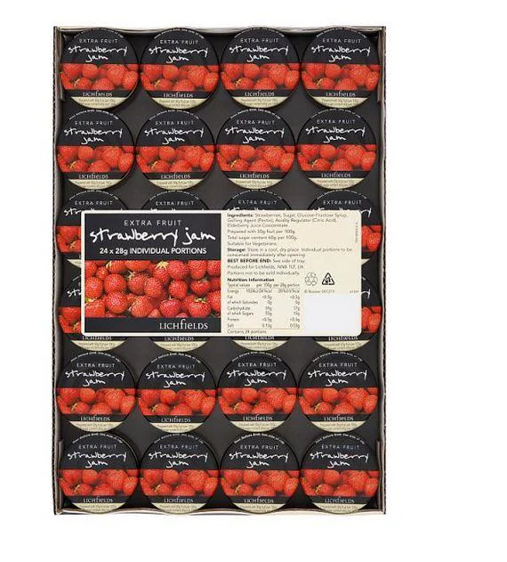 Lichfields Extra Fruit Strawberry Jam 24 x 28g
