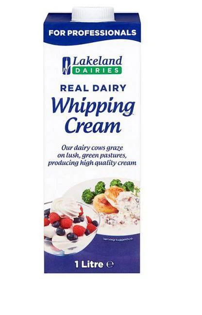 Lakeland Dairies Real Dairy Whipping Cream 1 Litre - Pack of 2