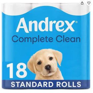Andrex Toilet Roll - Complete Classic Clean Toilet Paper, 18 Toilet Rolls