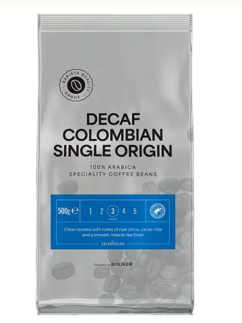 Lichfields Decaf Colombian Single Origin Coffee Beans 500g