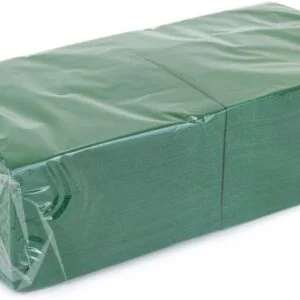 Sysco Classic 2Ply 32cm Dark Green Napkins - 3 x 200