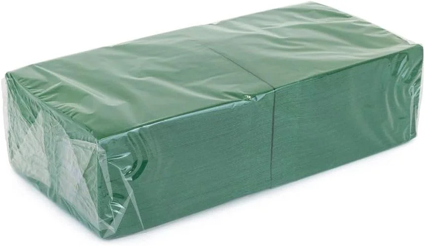Sysco Classic 2Ply 32cm Dark Green Napkins - 3 x 200