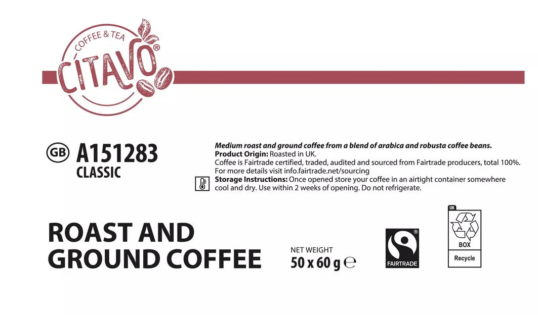 Citavo Classic Roast and Ground Filter Coffee 50x60g - Image 2