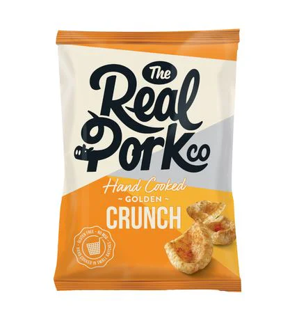Real Pork Co Golden Pork Crunch 25g - Box of 24 (2 x 12 Clipsticks)