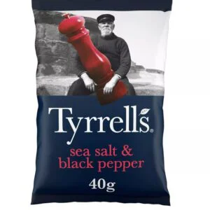 Tyrrells Sea Salt and Black Pepper Crisps 40 g