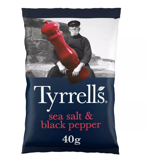 Tyrrells Sea Salt and Black Pepper Crisps 40 g